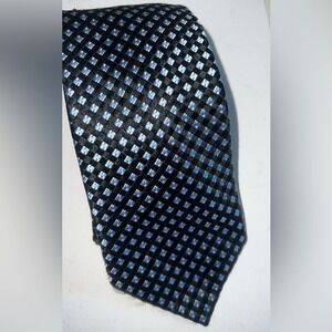 Michael Kors Tie & Pocket Square Set Blue Black Patterned Necktie‎ Menswear